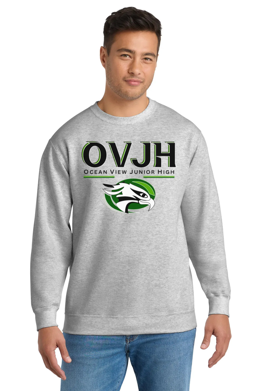 Student Unisex Port & Co® Essential Fleece Crewneck Sweatshirt. PC90 - 03464