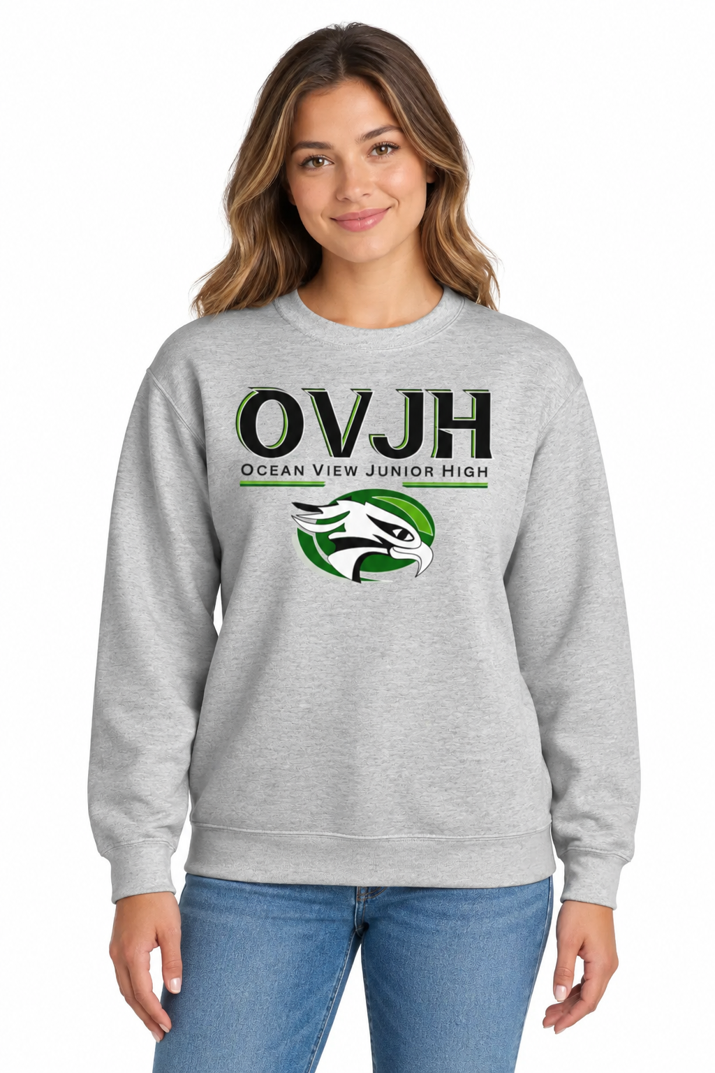 Unisex Port & Co® Essential Fleece Crewneck Sweatshirt.  PC90