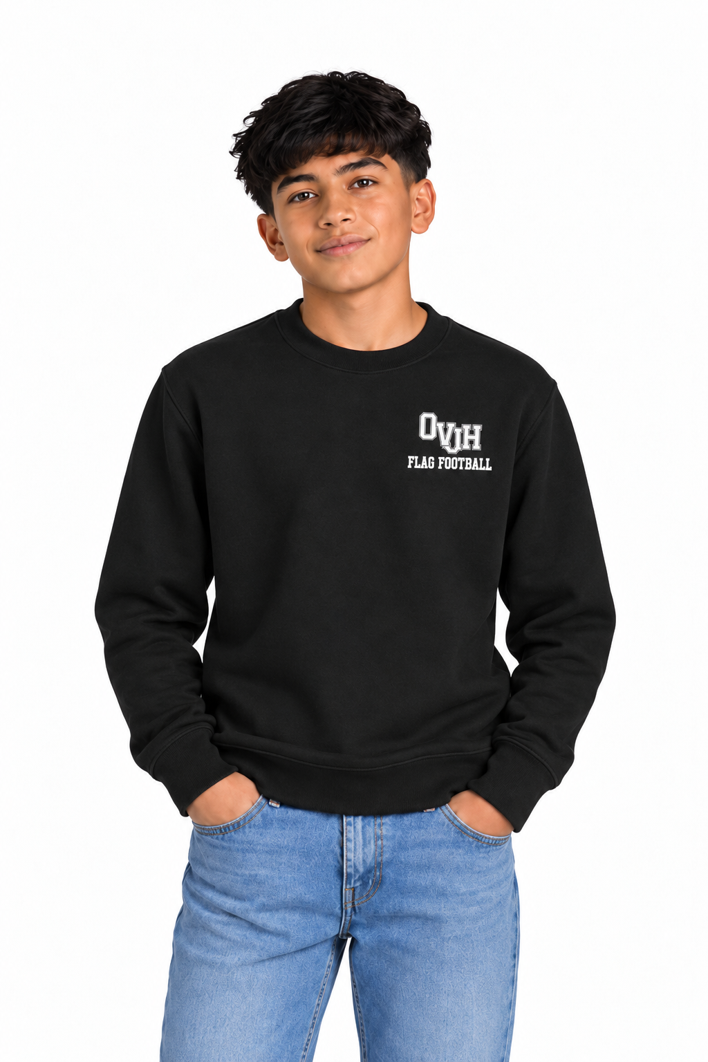 Athletes Flag Football customizable District® Perfect Weight® Fleece Crew DT1106