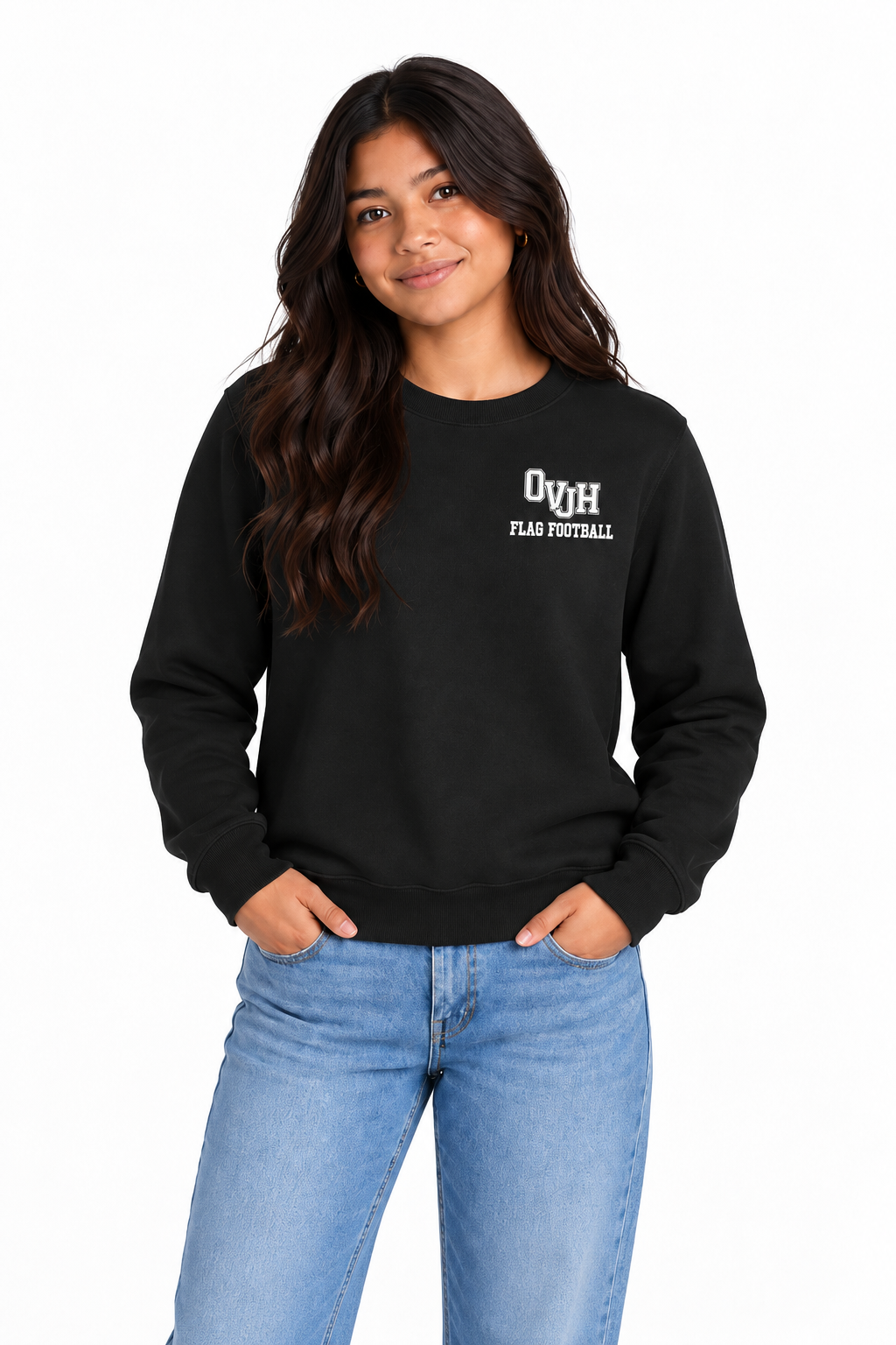 Athletes Flag Football customizable District® Perfect Weight® Fleece Crew DT1106