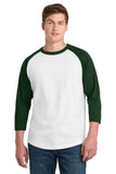 Sport-Tek® Colorblock Raglan Jersey.  T200 - White/ Forest