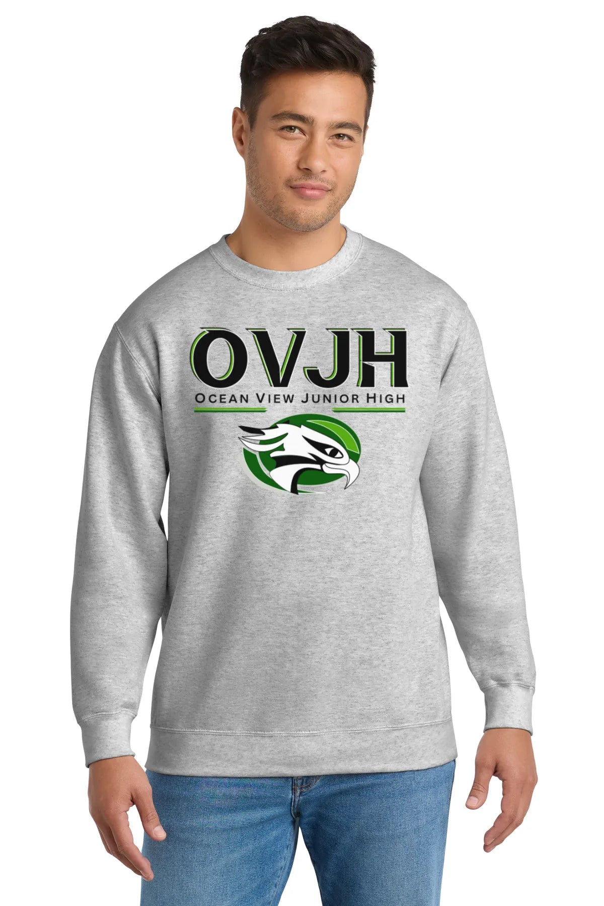 Student Unisex Port & Co® Essential Fleece Crewneck Sweatshirt.  PC90 - 03464